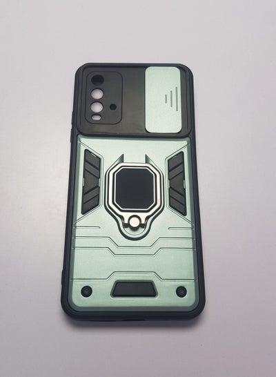Back Cover With Metal Ring For mi 9t Anti-shock Case With Camera Shield- light green