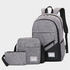 Fashion 3pcs/set Shoulder Bag School Book Bag Backpack ? Grey..