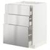 METOD / MAXIMERA Base cab f hob/3 fronts/3 drawers, white/Ringhult light grey, 60x60 cm - IKEA