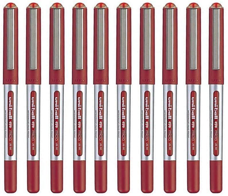 Generic Uni-Ball Eye Micro Ub-150 Gel Ink Pen, 0.5 mm, 10 Pcs, Uni Mitsubishi Pencil (Red)