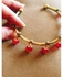 Gold Anklet Women Gold Color With Red Crystal