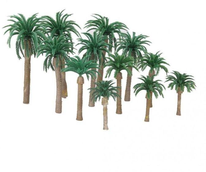 250 100-1 MagiDeal 12pcs Layout Model Train Coconut Palm Trees Rain Forest Scale 1