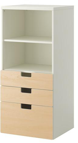 STUVA Storage combination with drawers, white, birch