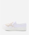 Varna Floral Slip On Shoes - White & Gold