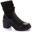 Varna Slip On Leather Women Half Boot - Black