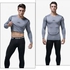 Men's Quick-drying Elastic Tights Basketball Training Sportswear Long Sleeve T-Shirt - Grey - L
