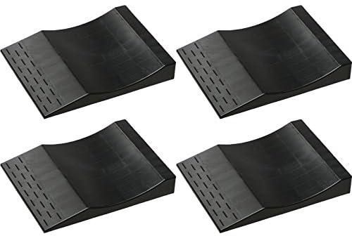 Maxsa 37353 Park Right Tire Saver Ramps for Flat Spot Prevention and Vehicle Storage (Set of 4), Black