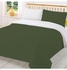 3-Piece Reversible Egyptian Cotton Duvet Cover Set Olive Green/White Super King