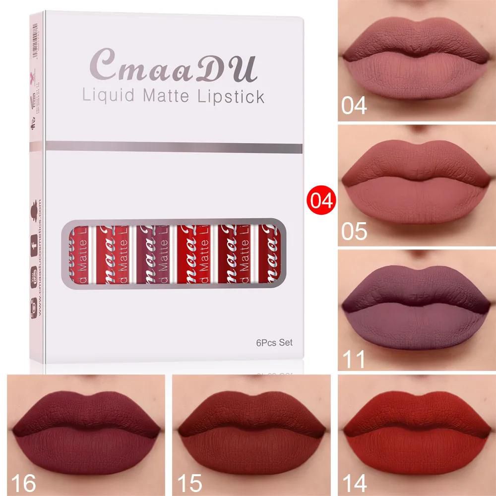 6PCS/Set Lipsticks Matte Lip Gloss Sets Makeup Lasting Velvet Liquid Lipstick Set Cosmetic