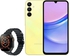 Get Samsung Galaxy A15 Mobile Phone, 4G Lte, Dual Sim, 4 GB Ram, 128 GB - Yellow + Smart Watch Ultra T800 with best offers | Raneen.com