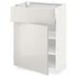 METOD / MAXIMERA Base cabinet with drawer/door, white/Voxtorp high-gloss/white, 60x37 cm - IKEA