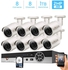 Tomvision - 2K Security Camera System 4CH 2MP Video DVR with 4Pcs 2.0Megapixel Indoor Outdoor Waterproof IP66 Cameras,Home Security P2P, 100ft Night Vision, for Home Business (8CHKIT(1TB), White)