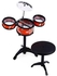 Generic Kids Jazz Drums Kit Musical Instrument Toy With Cymbal Stool Christmas Birthday Gift - Red