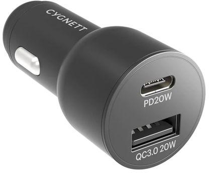 Cygnett Dual Port Car Charger With 20W USB-C PD + 20W QC 3.0