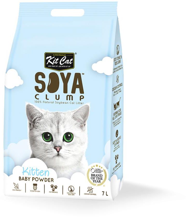 Kit Cat Soyabean Kitten Litter Baby Powder - 7L
