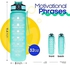 AWH Sport Water Bottle 1L - Motivational Water Bottle with Time Marker, BPA-Free, Leak Proof - Ideal for Kids, Fitness, Gym, Office, Outdoor, School, Sports - Green-Purple