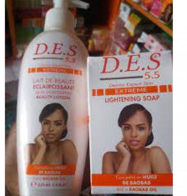D.E.S Skin Lightening Beauty Body Lotion & Soap