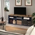 SKRUVBY TV bench, black-blue, 156x38x60 cm - IKEA