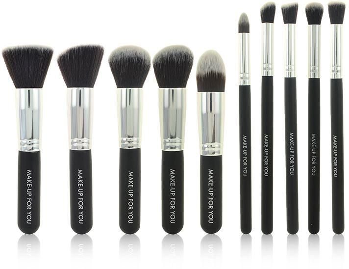10pcs Kabuki Stylish Fashion Makeup Brush Set Kit - Black