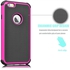 Ozone Football Grain PC Silicone Hybrid Case for Apple iPhone 6/ 6S with screen protector Hot Pink