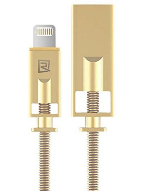 Remax RC-056i Lightning Super-Fast Charging And Data Metal Cable - 1 Meter - Gold