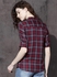 Sun Set Women Chemise Slim Fit Checked Sustainable Casual Shirt RED