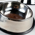 Universal 1pc Non-slip Silver Stainless Steel Pet Dog Cat Food Water Feeder Single Bowl Dish