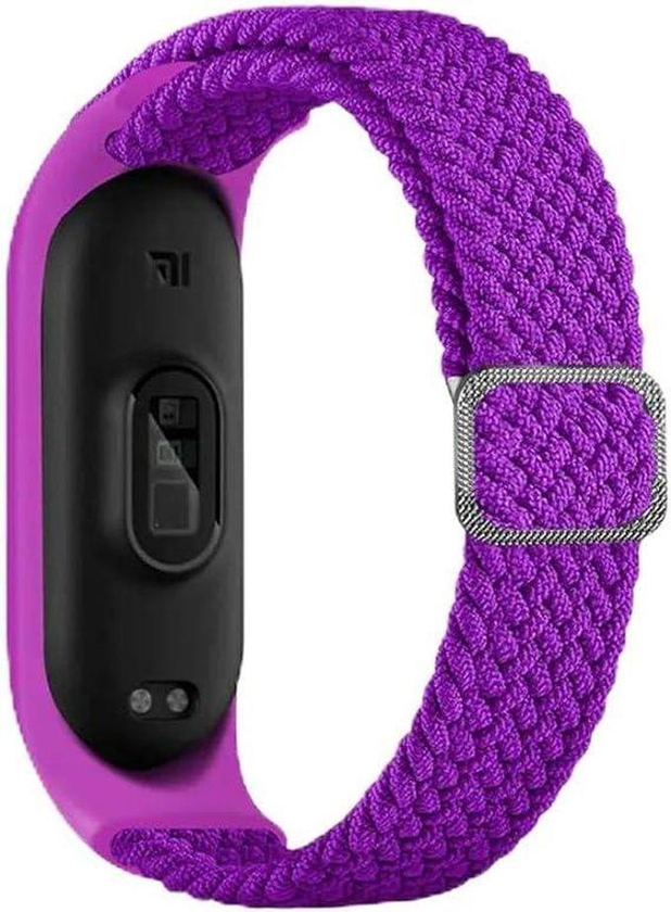 Compatible with Xiaomi Watch 7/6/5/4/3 Classic Color Elastic Woven Strap Replacement Strap Compatible with Xiaomi Watch 7/6/5/4/3 (Purple)