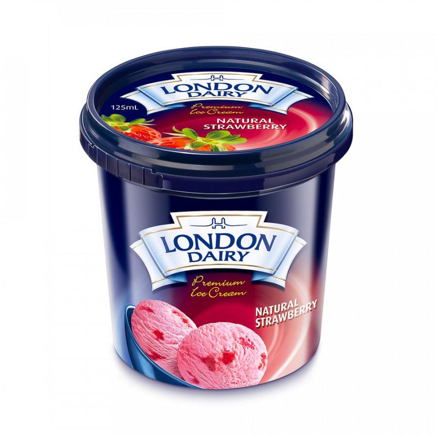 London Dairy Cup Natural Strawberry 125ml