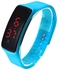 LED Watch With Black Dial - LightBlue