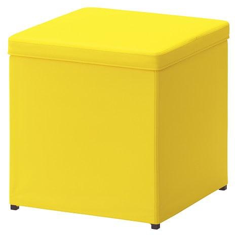 BOSNÄS Footstool with storage, Ransta yellow
