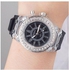 Hot Stuff Geneva Women Fashion Watch Ladies Rhinestone LED Quartz Watch Couple Luminous Wrist Watch - Black