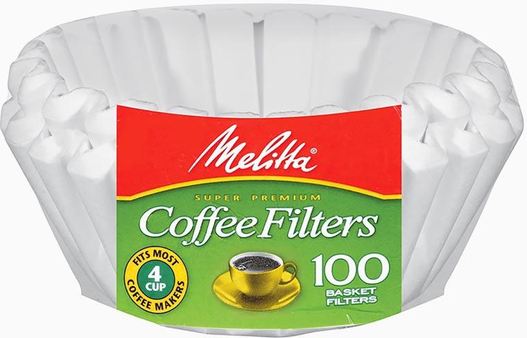 Melitta 62912 Paper White 4-6 Cup Jr. Basket Coffee Filters- 400 Count