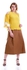Solid Color Side Button Front Pleated Midi Skirt - Size: XL (Camel)