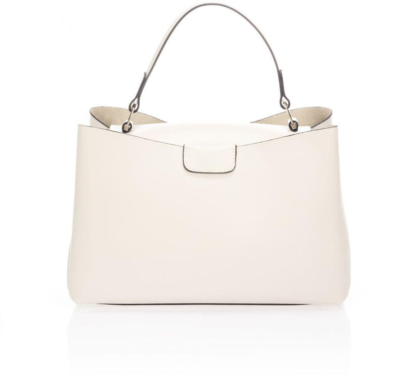 Massimo Castelli Leather Bag For Women , Beige - Shopper Bags