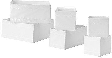 Storage Set Of 6 Boxes -  White [k1994]