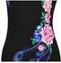 Gamiss Bodycon Dress With Floral Peacock Prints - Black