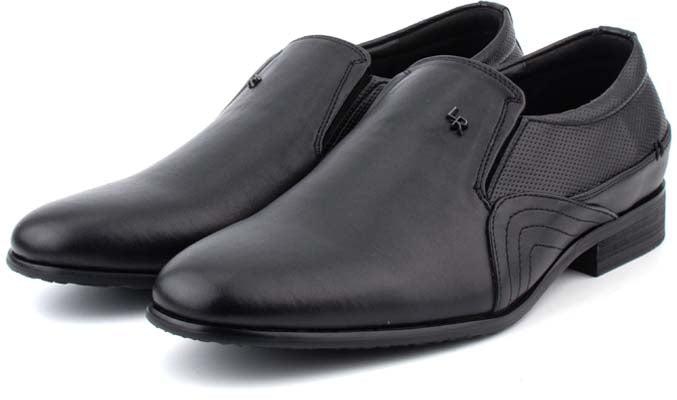 LR LARRIE Men's Smart Dress Formal Slip On Shoes - 7 Sizes (Black)