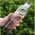 زجاجة مياه شفافة متدرجة، زجاجة مياه شفافة قابلة لاعادة الاستخدام للياقة البدنية والمشي لمسافات طويلة، زجاجة مياه للياقة البدنية، زجاجة مياه شرب من الزجاج الناعم (اسود)