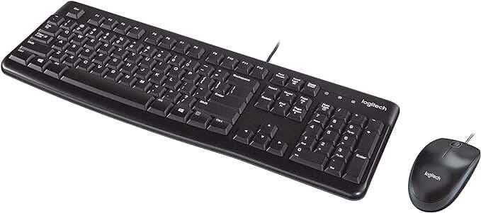 Get Logitech MK120 Wired Keyboard and Mouse - Black with best offers | Raneen.com