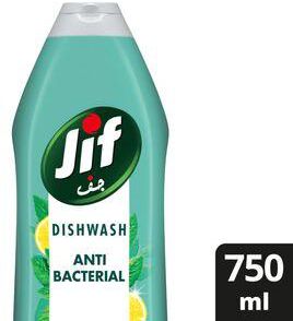 Jif Antibacterial Dishwashing Liquid Mint & Lemon Double Foam Power 750 ml