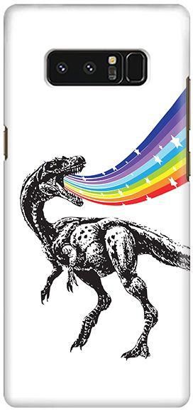 Stylizedd Samsung Note 8 Slim Snap Case Cover Matte Finish - Rainbow Dino