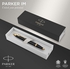 Parker IM Ballpoint Pen, Black Lacquer Gold Trim With Medium Point Blue Ink Refill