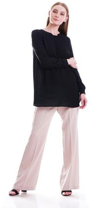 Smart Casual Solid Color Straight Pants - Size: S (Stone Color)