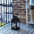BORRBY Lantern for block candle - in/outdoor black 28 cm