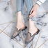 New mesh set foot women‘s shoes 2018 summer fashion round head rhinestone sandals low-heeled flat female slippers