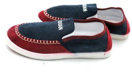 Fashion Red Corduroy Canvas Shoes With Rubber Sole