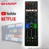 SHARP LCD LED 3D Netflix Smart TV Remote Control Replacement (Black)