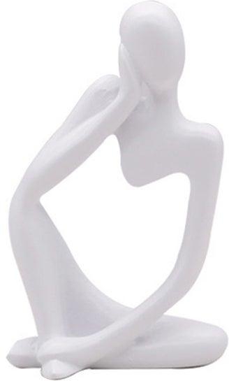 Resin Thinker Sculpture White 1