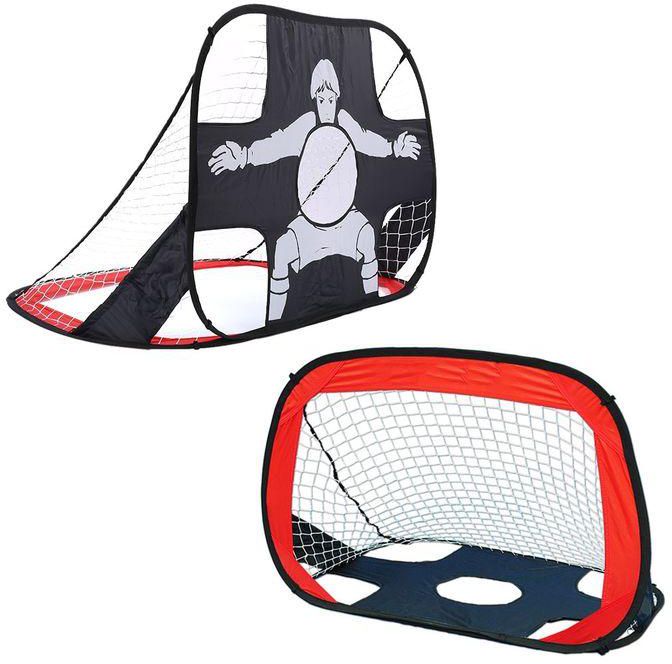 No Brand Football Goal Set Durable Target Shot Net Pop Up Foldable Portable Soccer Goal - Red
